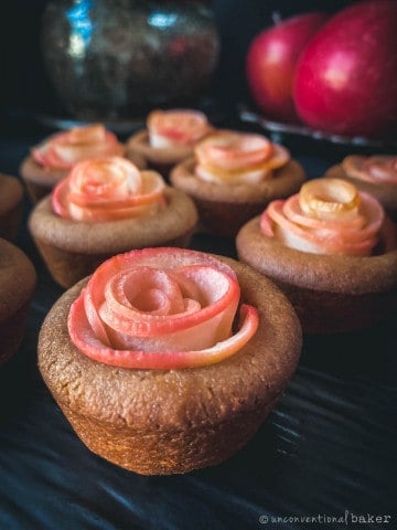 vegan apple rose mini tarts