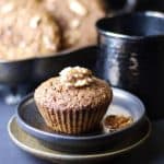 gf vegan oil-free applesauce muffins with walnuts