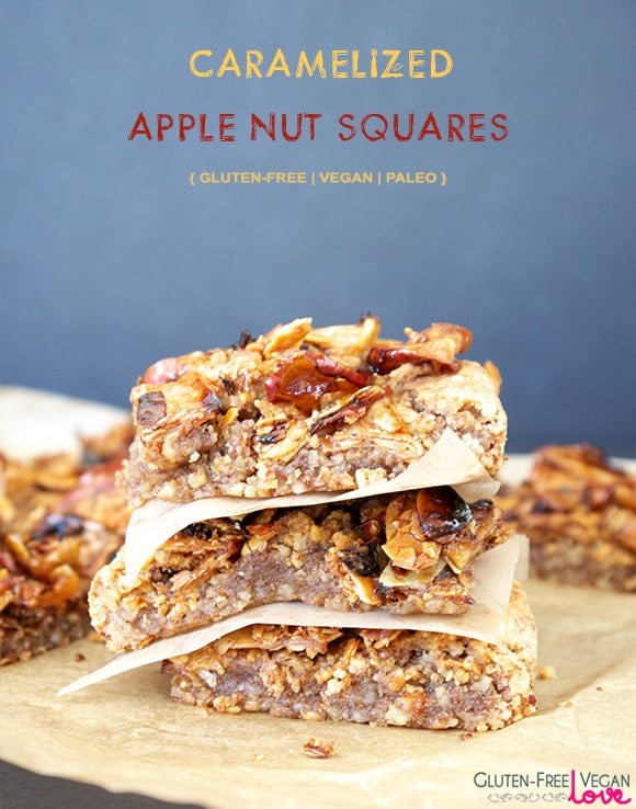 Gluten-Free Vegan Caramelized Apple Nut Squares {also Paleo & Refined Sugar-Free}