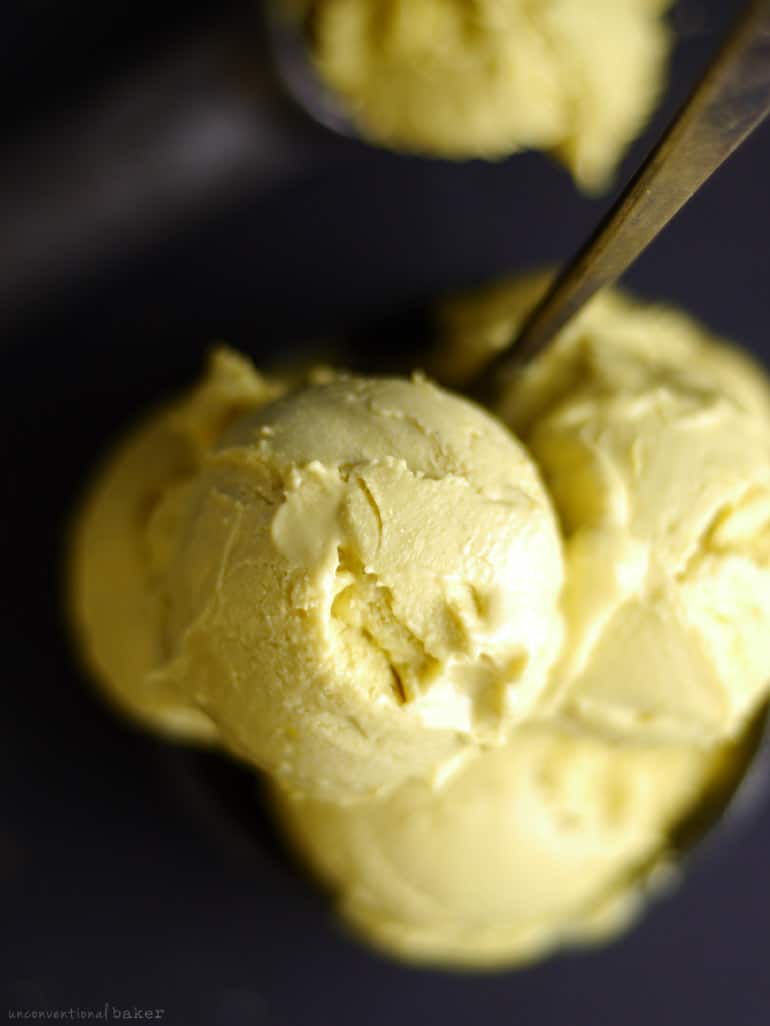 Mango Pineapple Ginger Turmeric Ice Cream (Dairy Free, Refined Sugar-Free)