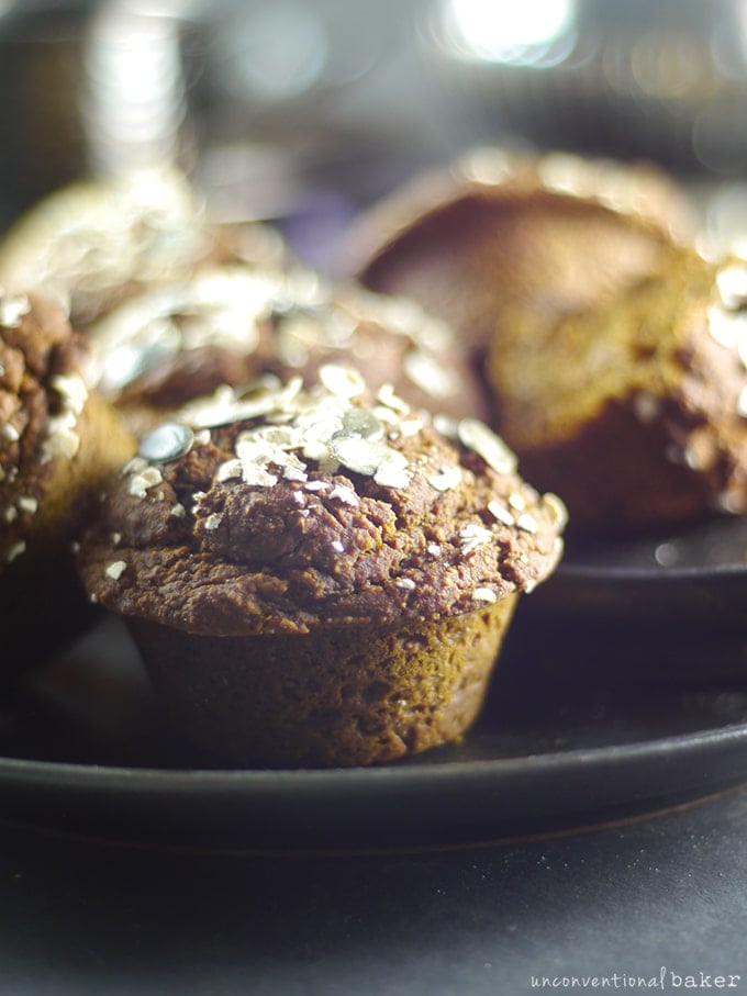 Pumpkin Molasses Breakfast Muffins (Free from: gluten, dairy, eggs, refined sugars, gums, and oil)