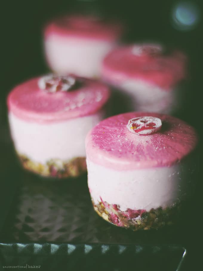Raw Cranberry Rose Cheesecake (Free from: gluten & grains, dairy, eggs, and refined sugar)