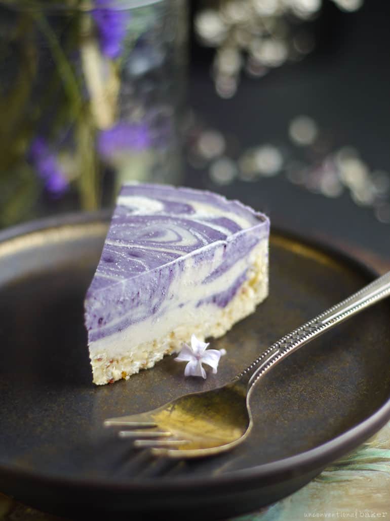 Lilac Dream Cheesecake (Raw & Free From: gluten & grains, dairy, and refined sugar)
