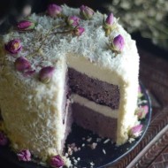 Blackberry Coconut Layer Cake (No-Bake)