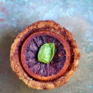 Rustic Blood Orange Tarts with Salted Chocolate and Basil
