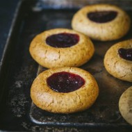 Cherry Almond Thumbprint Cookies