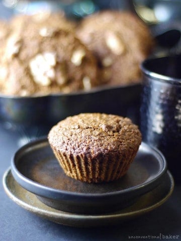 gluten-free vegan applesauce walnut muffins